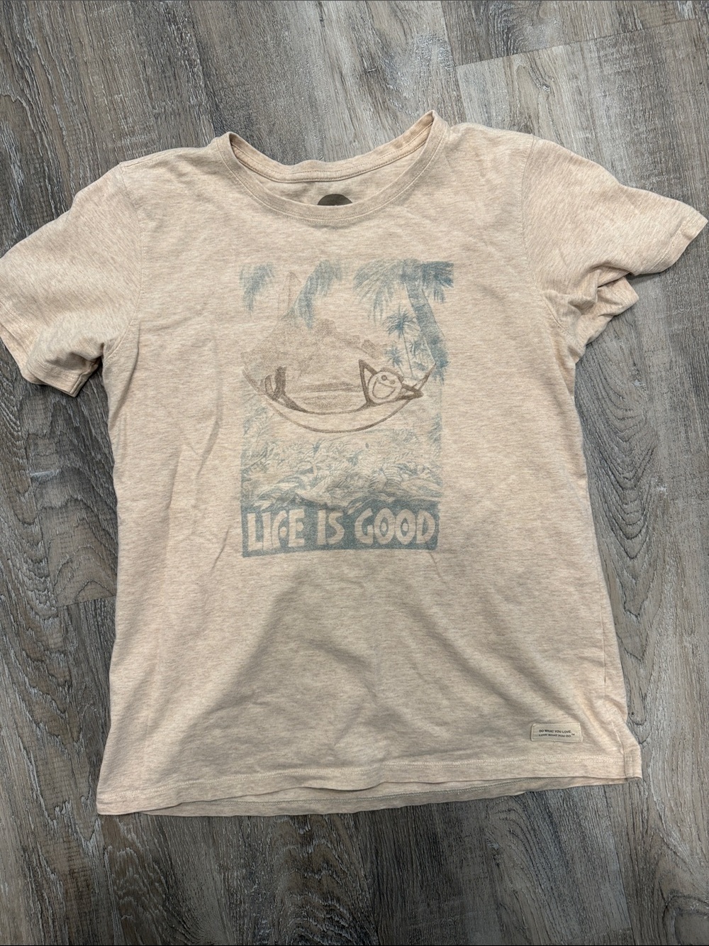 Life is Good ' Tan Graphic T-Shirt sz m